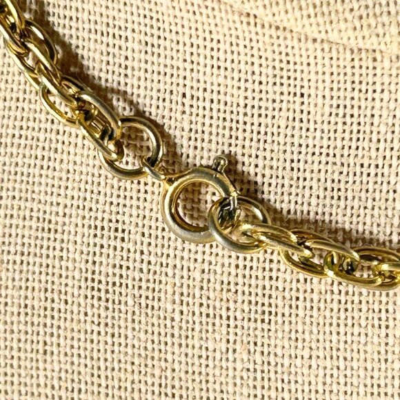 SPECTACULAR 50's BAUBLE GOLD TONE PENDANT W/BEAUTIFUL 24” GOLD TONE ROPE CHAIN - Picture 11 of 11